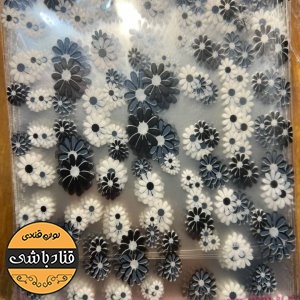 سلفون کوکی طرح گل سفیدومشکی