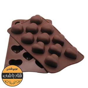 قالب سیلیکونی شکلات طرح قلب تپل