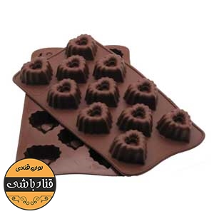قالب سیلیکونی شکلات طرح قلب شیفوندار